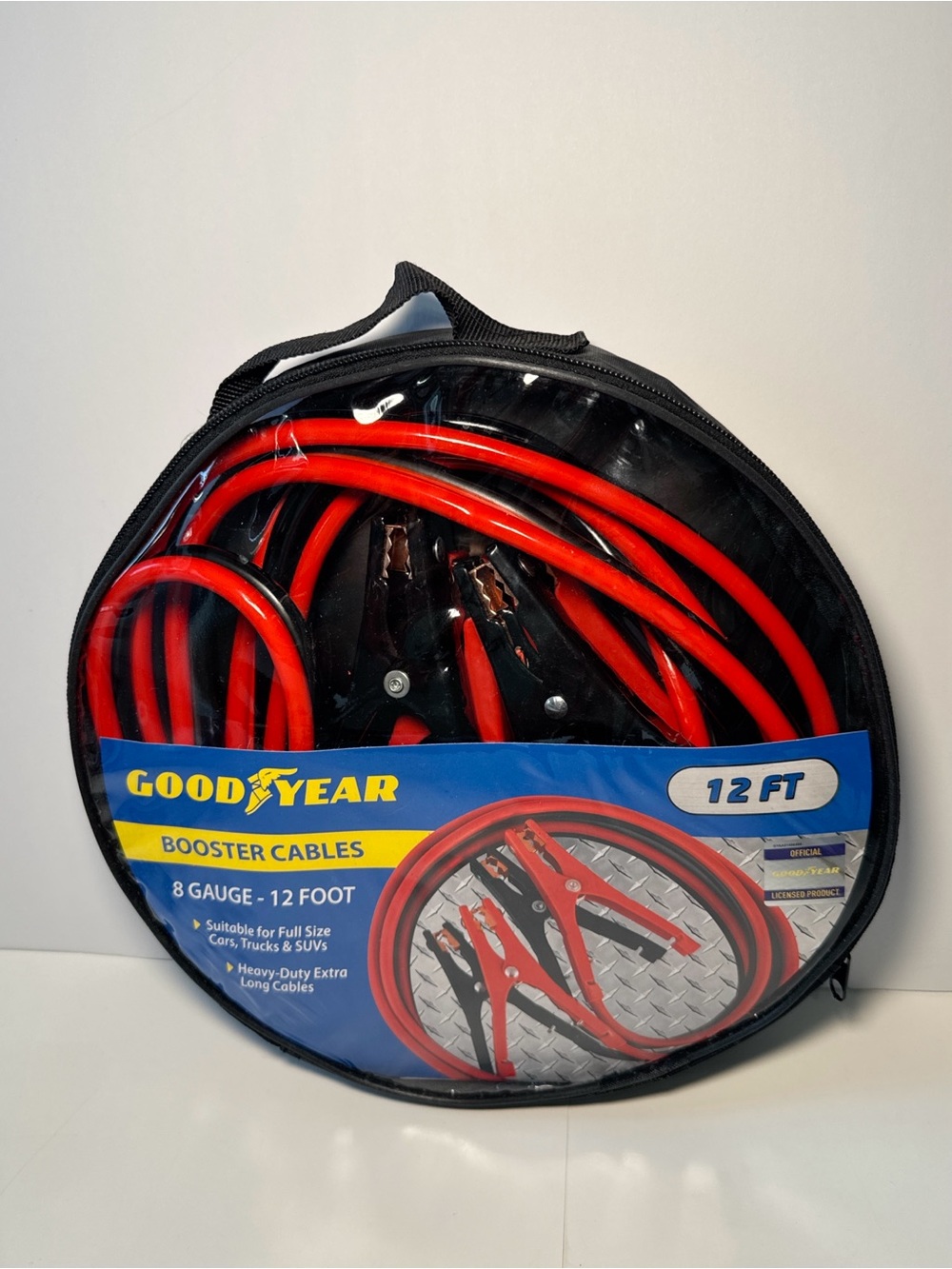 Goodyear 8 Gauge Booster Cables 12 Ft Heavy Duty Jumper Cables SUV Truck